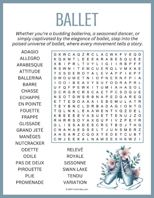 Ballet Word Search