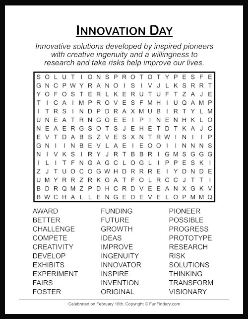Innovation Day Word Search