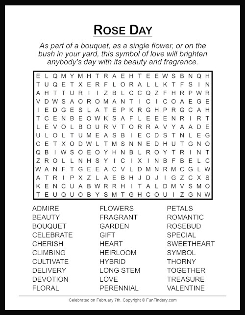 Rose Word Search
